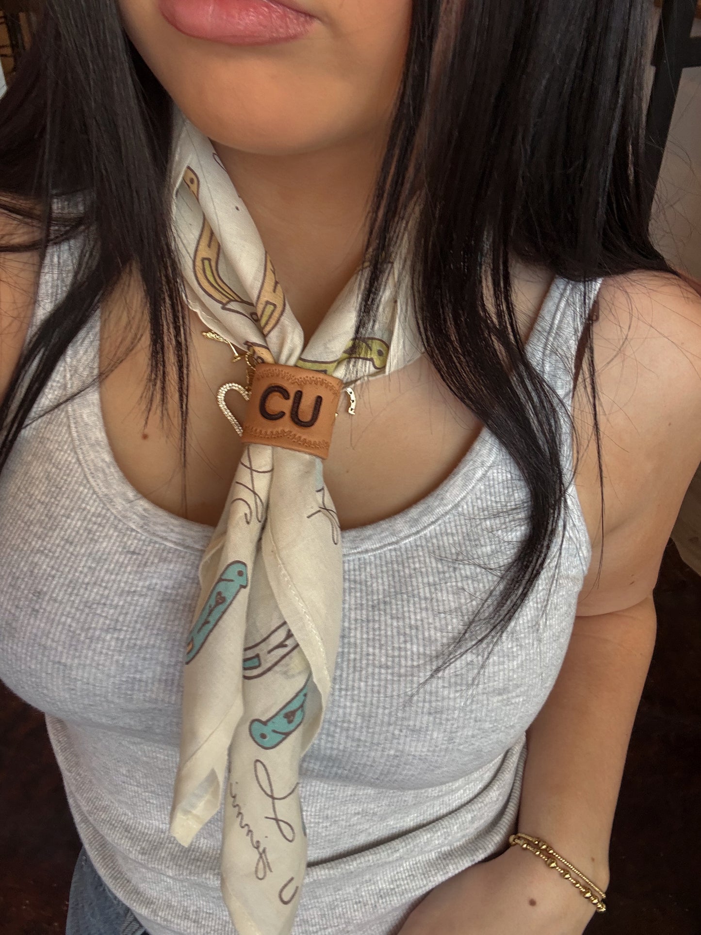Handmade Leather Bandana Slide