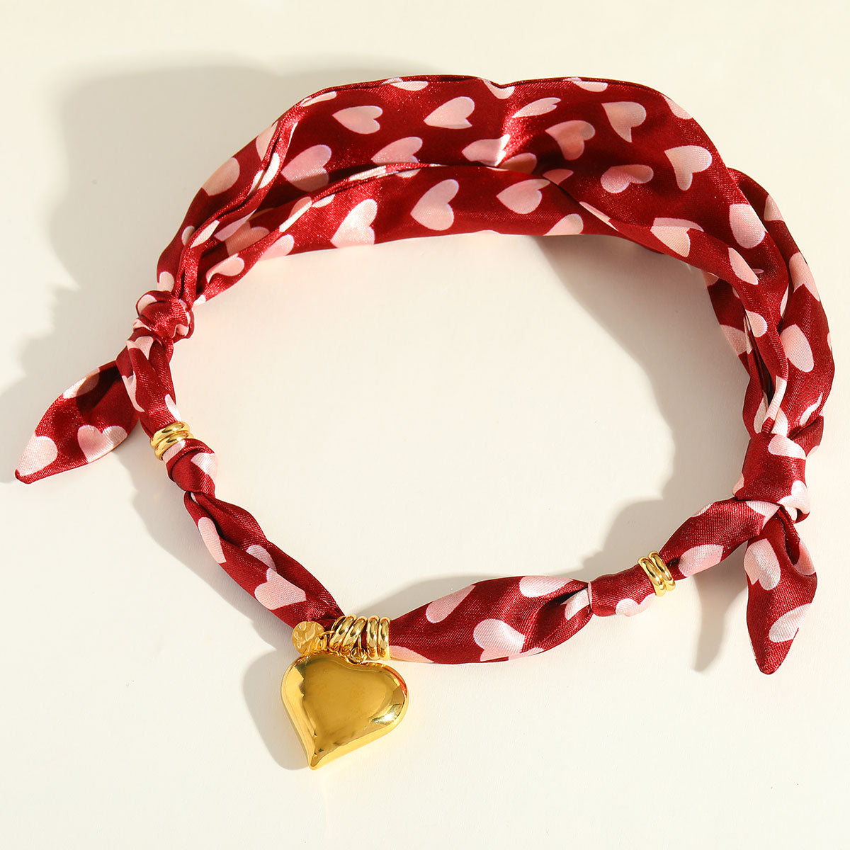 Chunky Heart Scarf Necklace