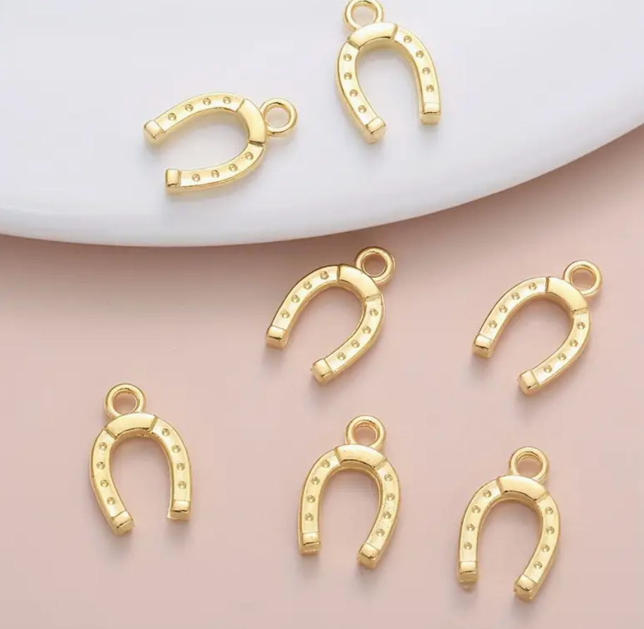 Gold Horseshoe Charm - Small