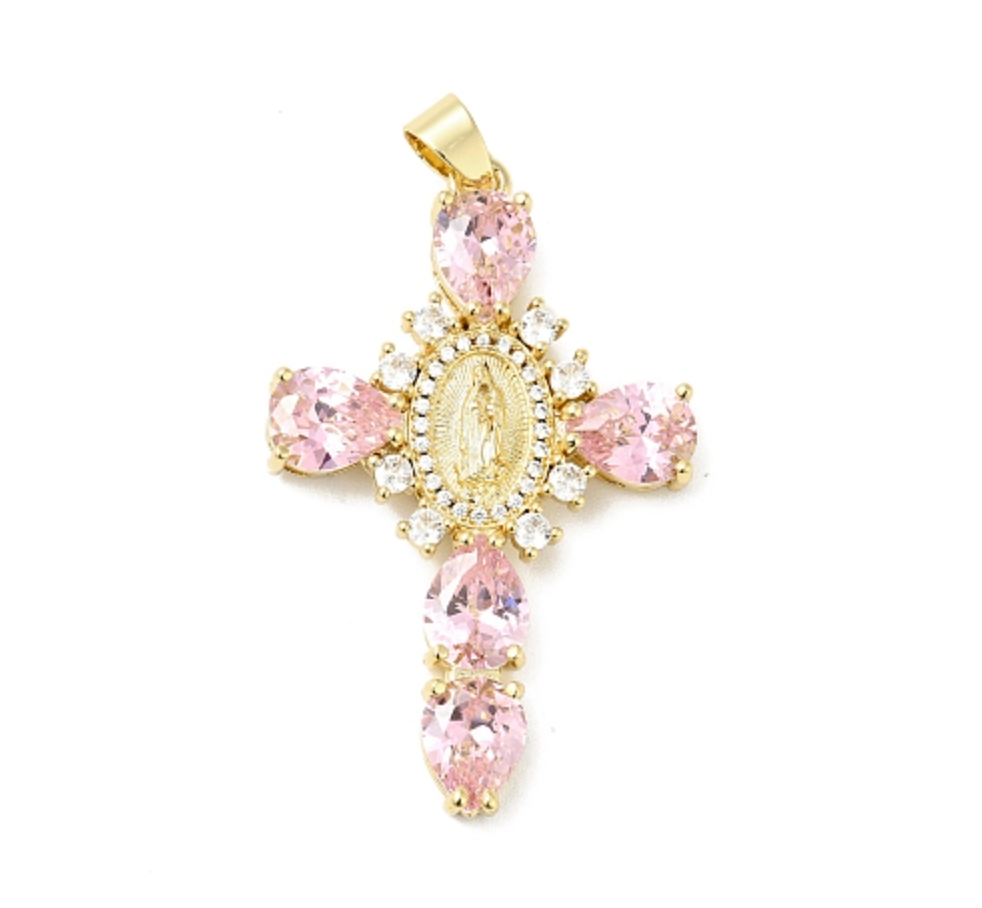 Pink Crystal Cross - XL