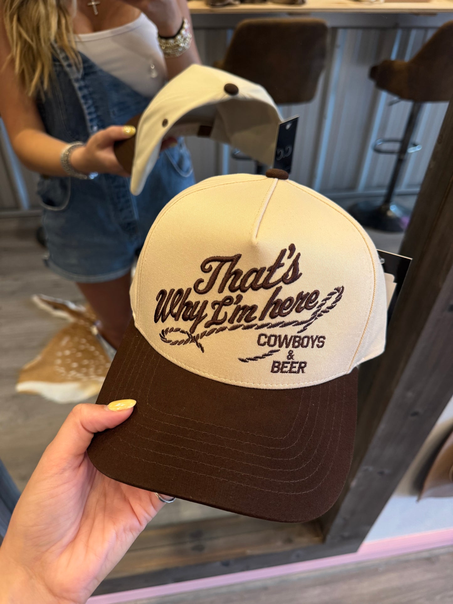 That's Why I'm Here Cowboys & Beer Trucker Hat