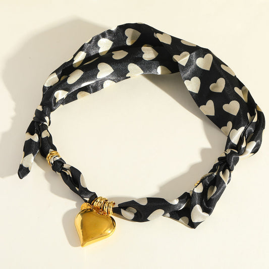 Chunky Heart Scarf Necklace