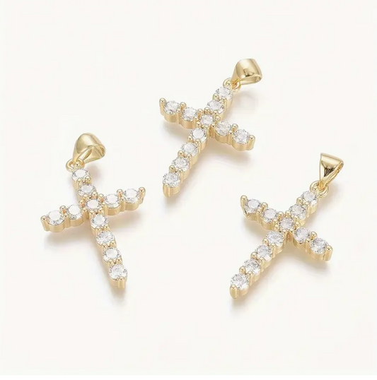 Gold Diamond Cross - Large