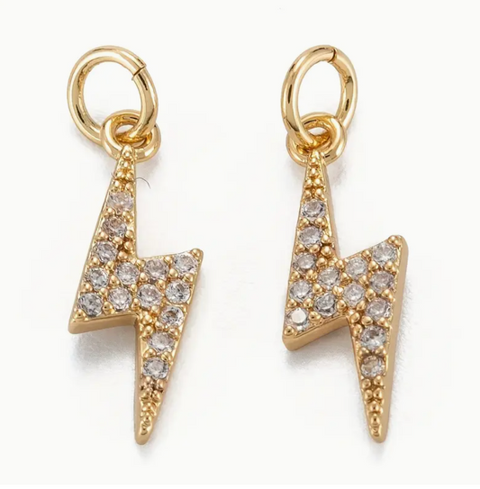 Gold Diamond Lightning Bolt - Small