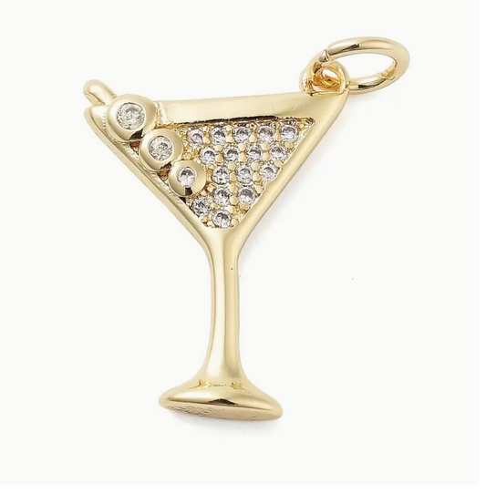Gold Martini Charm - Medium