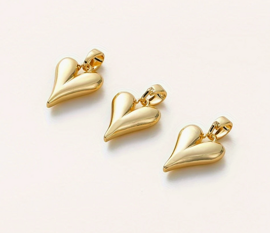Gold Elegant Chunky Heart - Medium