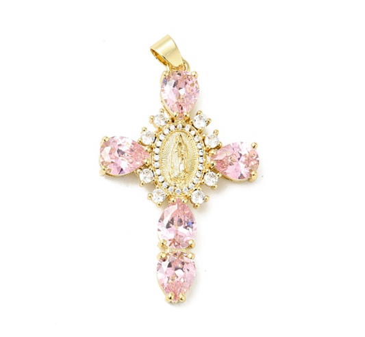 Pink Crystal Cross - XL