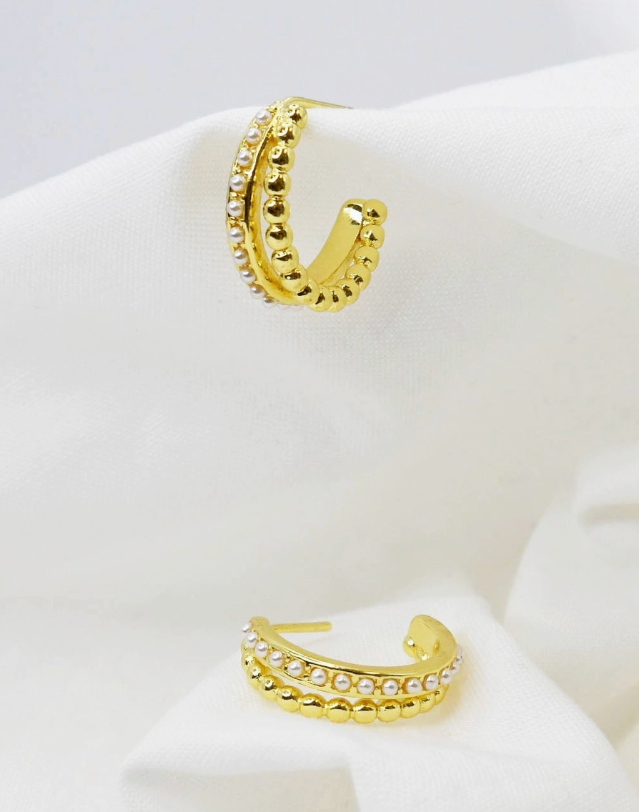 The Golden Barrel Hoop Earrings
