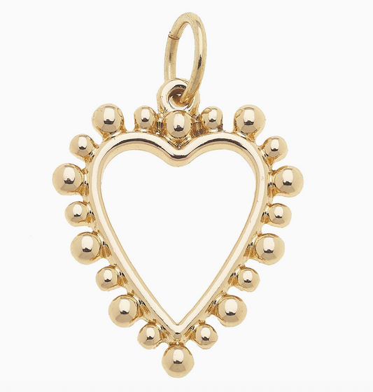 Gold Beaded / Studded Heart - Large