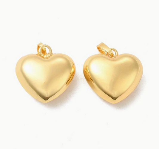 Gold Chunky Heart - Large